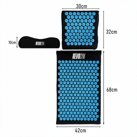 MATA DO AKUPRESURY ZDROWOTNA Z KOLCAMI AKUPRESURA MASAŻ ZESTAW Z PODUSZKĄ
