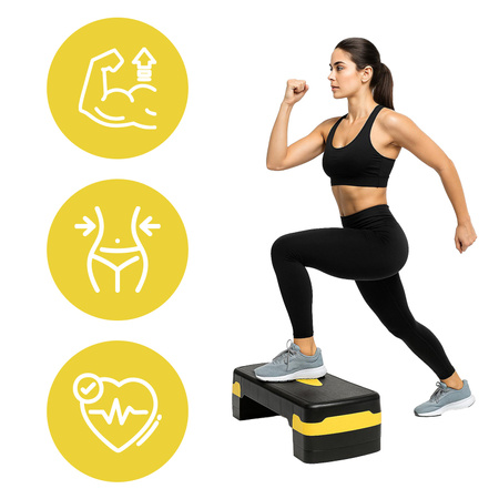 STEP SCHODEK DO ĆWICZEŃ DO AEROBIKU FITNESS 3 STOPNIOWY REGULOWANY SOLIDNY