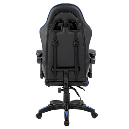 FOTEL GAMINGOWY BIUROWY OBROTOWY ZING-A CZARNO/NIEBIESKI SKÓRA PU