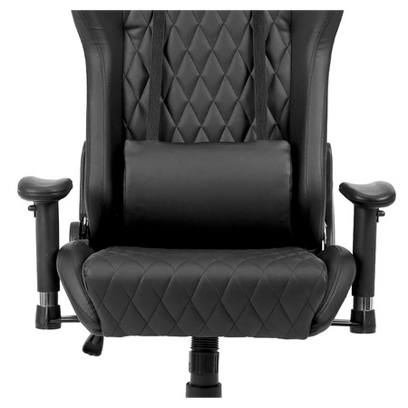 FOTEL GAMINGOWY BIUROWY OBROTOWY FURIA CZARNY SKÓRA PU