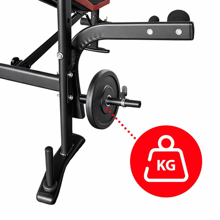 ŁAWKA SKOŚNA WIELOFUNKCYJNA DO ĆWICZEŃ ROZPIĘTKI NOGI REGULOWANA RP23 DO 320 KG