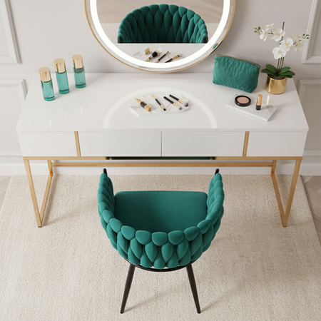 FOTEL KRZESŁO WELUROWE TAPICEROWANE RISO BUTELKOWA ZIELEŃ NOGI CZARNE