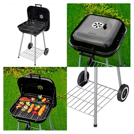 GRILL OGRODOWY WĘGLOWY Z POKRYWĄ VL05 CZARNY