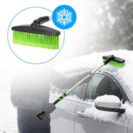 SZCZOTKA SKROBACZKA DO SAMOCHODU 2W1 TELESKOPOWA REGULOWANA VENOM CZARNO-ZIELONA 73-109 CM