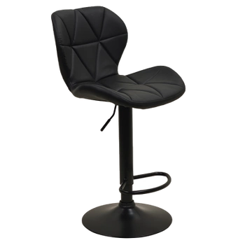 HOKER KRZESŁO BAROWE MIA CZARNY SKÓRA PU PODSTAWA CZARNA