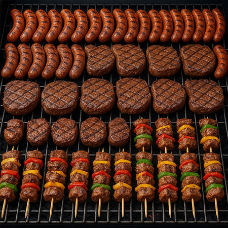 GRILL OGRODOWY GAZOWY Z POKRYWĄ I PÓŁKAMI APOLLO-A CZARNY RUSZT ŻELIWNY 8,5 KW + POKROWIEC