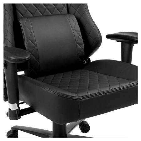 FOTEL GAMINGOWY BIUROWY OBROTOWY SONIC CZARNY SKÓRA PU