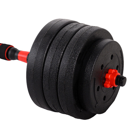 HANTLE BITUMICZNE REGULOWANE ZESTAW 2x20 KG + SZTANGA + UCHWYTY KETTLEBELL TP01-40
