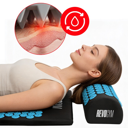 MATA DO AKUPRESURY ZDROWOTNA Z KOLCAMI AKUPRESURA MASAŻ ZESTAW Z PODUSZKĄ