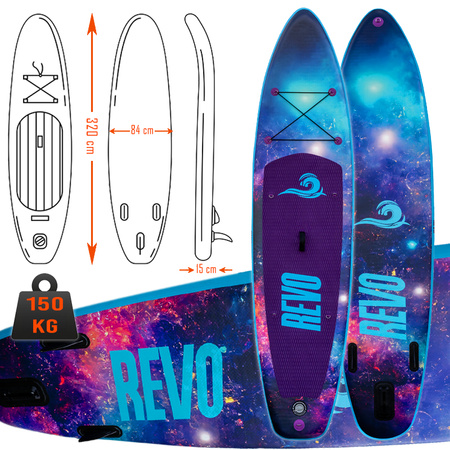 DESKA SUP MOON-BAY DO PŁYWANIA STAND UP PADDLE POMPOWANA 320CM ZESTAW + SIEDZISKO