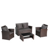 ZESTAW MEBLI OGRODOWYCH RATTANOWE LAGOS 4 OSOBOWE BRĄZOWY