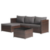 ZESTAW MEBLE OGRODOWE RATTANOWE VOLTA 4 OSOBOWE BRĄZOWY