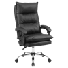 FOTEL BIUROWY OBROTOWY ZENIT CZARNA SKÓRA PU PODSTAWA CHROM