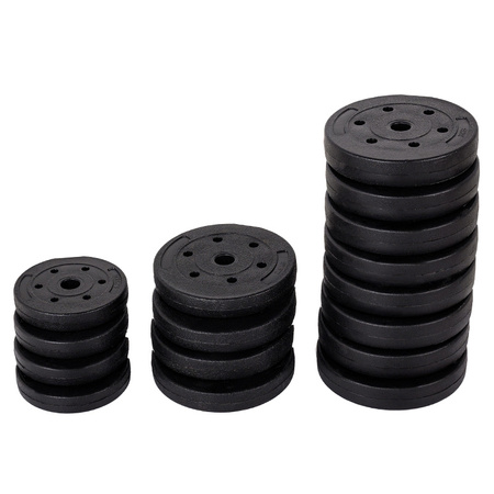 HANTLE BITUMICZNE REGULOWANE ZESTAW 2x20 KG + SZTANGA + UCHWYTY KETTLEBELL TP01-40