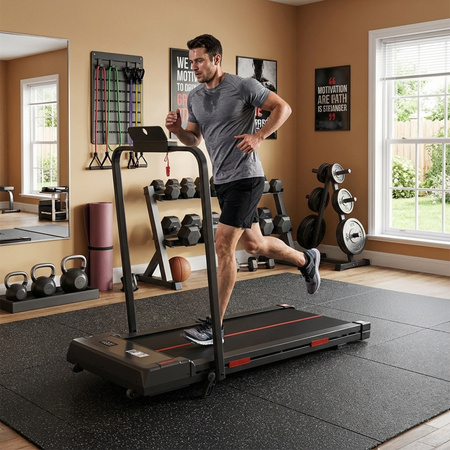 BIEŻNIA ELEKTRYCZNA TRENINGOWA DOMOWA RUN 1-12 KM/H 120 KG 230 V BLUETOOTH