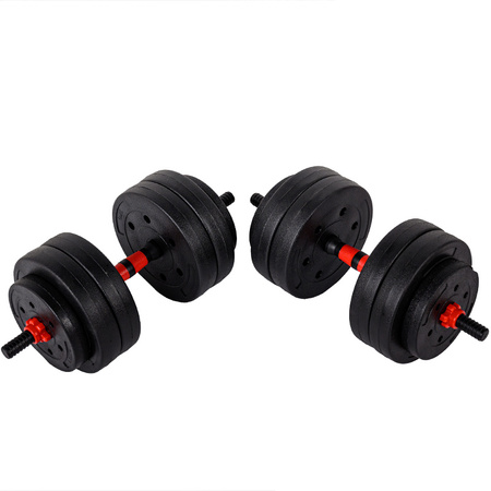 HANTLE BITUMICZNE REGULOWANE ZESTAW 2x20 KG + SZTANGA + UCHWYTY KETTLEBELL TP01-40