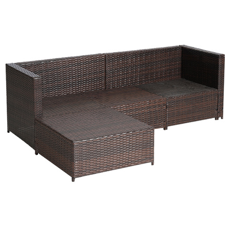 ZESTAW MEBLE OGRODOWE RATTANOWE VOLTA 4 OSOBOWE BRĄZOWY