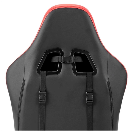 FOTEL GAMINGOWY BIUROWY OBROTOWY FURIA CZARNO/CZERWONY SKÓRA PU