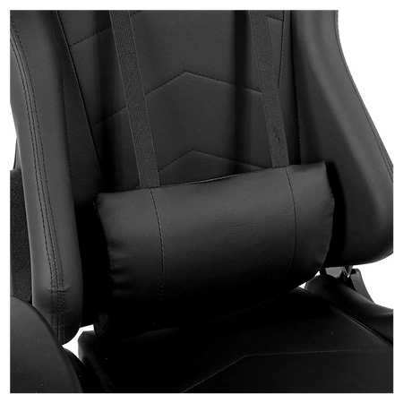 FOTEL GAMINGOWY BIUROWY OBROTOWY RIVAL CZARNY SKÓRA PU