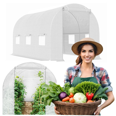 TUNEL OGRODOWY FOLIOWY SZKLARNIA 10m2 TF04W 4x2,5m BIAŁY SOLIDNY