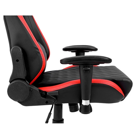 FOTEL GAMINGOWY BIUROWY OBROTOWY FURIA CZARNO/CZERWONY SKÓRA PU