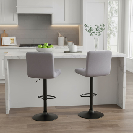 HOKER KRZESŁO BAROWE RAFA SZARY WELUR PODSTAWA CZARNA