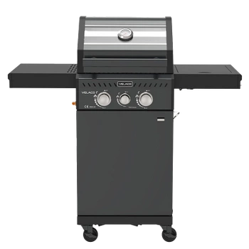 GRILL OGRODOWY GAZOWY Z POKRYWĄ I PÓŁKAMI ZEUS-A CZARNY RUSZT ŻELIWNY 8,5 KW + POKROWIEC