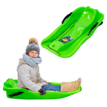 SANKI DZIECIĘCE Z HAMULCEM ŚLIZG PLASTIKOWY SKIPPER ZIELONE