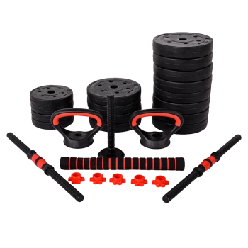 HANTLE BITUMICZNE REGULOWANE ZESTAW 2x20 KG+SZTANGA+UCHWYTY KETTLEBELL RP12-40