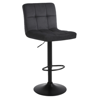 HOKER KRZESŁO BAROWE RAFA CZARNY WELUR PODSTAWA CZARNA