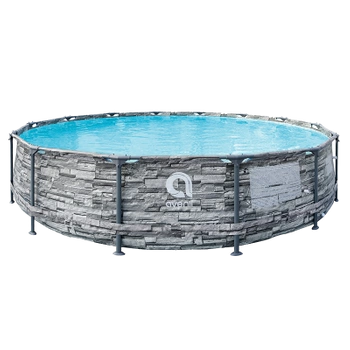 BASEN STELAŻOWY OGRODOWY OKRĄGŁY AVENLI BRICK Z POMPĄ 457x107 ZESTAW