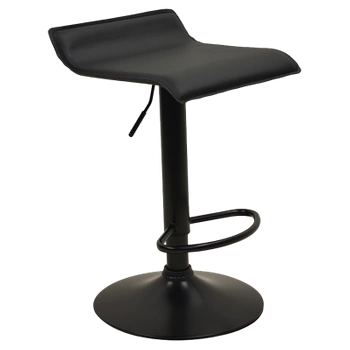 HOKER KRZESŁO BAROWE LARA CZARNA SKÓRA PU PODSTAWA CZARNA