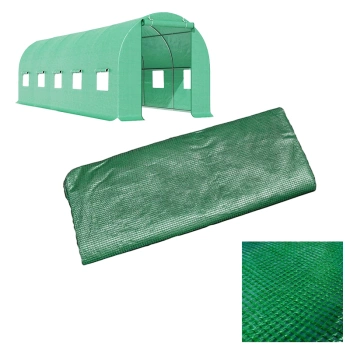 FOLIA ZAMIENNA NA TUNEL OGRODOWY TF07G ZIELONY 6x3 M2 PODWÓJNE DRZWI