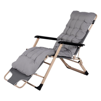 LEŻAK FOTEL OGRODOWY PLAŻOWY TURYSTYCZNY HAVEN SZARY ROZKŁADANY + PODUSZKA