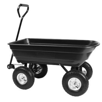 WÓZEK OGRODOWY TRANSPORTOWY WYWROTKA TACZKA PRZYCZEPKA BOGIE-TRAX2 CZARNY DO 200KG 