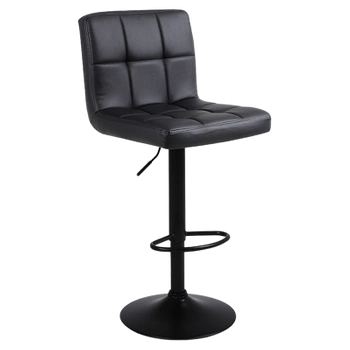 HOKER KRZESŁO BAROWE RAFA CZARNA SKÓRA PU PODSTAWA CZARNA