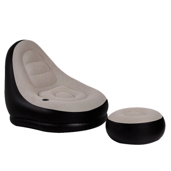 FOTEL DMUCHANY POMPOWANY Z PODNOŻKIEM PUFĄ NA PLAŻĘ OGRÓD COMFY