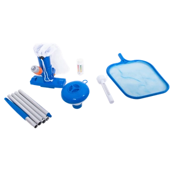ODKURZACZ DO PIELĘGNACJI CZYSZCZENIA BASENU TERMOMETR DOZOWNIK KIJ ZESTAW