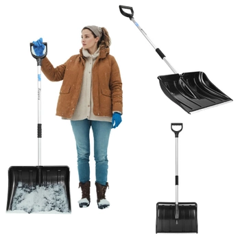 ŁOPATA DO ŚNIEGU ALUMINIOWA ZGARNIACZ DO ODŚNIEŻANIA SZEROKA SZUFLA OKUCIE