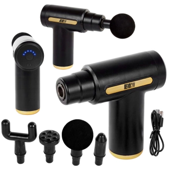 PISTOLET DO MASAŻU MOCNY MASAŻER DO PLECÓW CIAŁA MASSAGE GUN 24W + 4 KOŃCÓWEK RP07