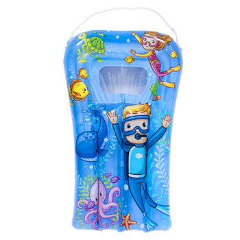 MATERAC DMUCHANY POMPOWANY DO PŁYWANIA DLA DZIECI PLAŻOWY NEMO-BLUE 72x47