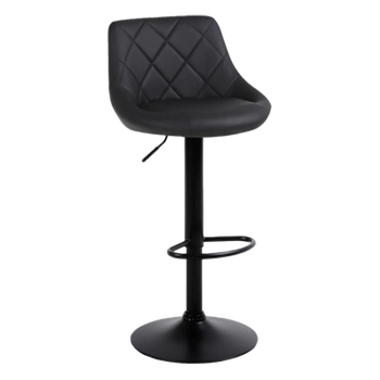 HOKER KRZESŁO BAROWE XENA CZARNA SKÓRA PU PODSTAWA CZARNA