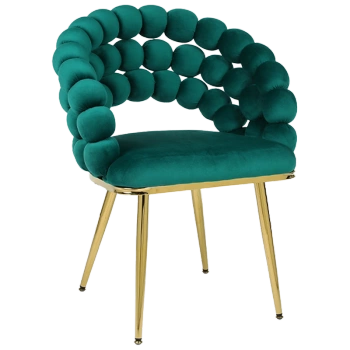 FOTEL KRZESŁO BUBBLE WELUROWE TAPICEROWANE ATRIA BUTELKOWA ZIELEŃ NOGI ZŁOTE