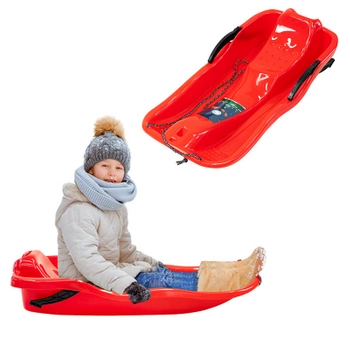 SANKI DZIECIĘCE Z HAMULCEM ŚLIZG PLASTIKOWY SKIPPER CZERWONE