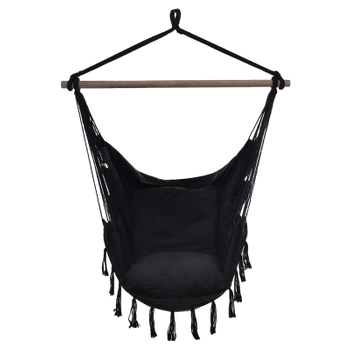 FOTEL OGRODOWY WISZĄCY KRZESŁO BRAZYLIJSKIE HAMAK HUŚTAWKA JULIA CZARNY