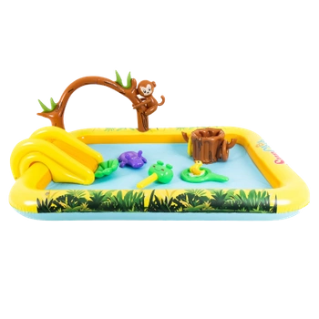 BASEN MATA DMUCHANA POMPOWANA DLA DZIECI ZE ZWIERZĄTKAMI JUNGLE 214x167 CM