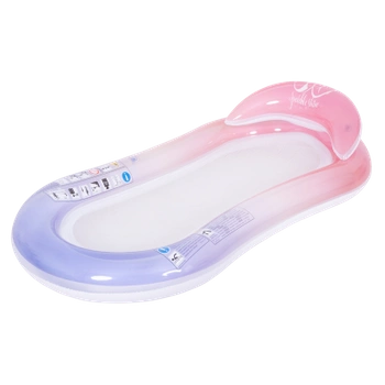 MATERAC PLAŻOWY DMUCHANY DO PŁYWANIA Z SIATKĄ RAINBOW-PINK 153x72