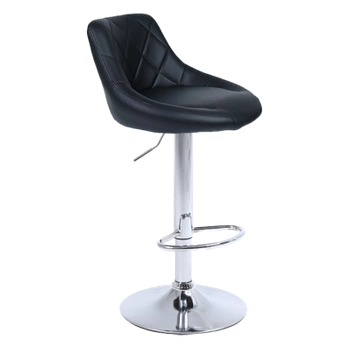 HOKER KRZESŁO BAROWE XENA CZARNA SKÓRA PU PODSTAWA CHROM