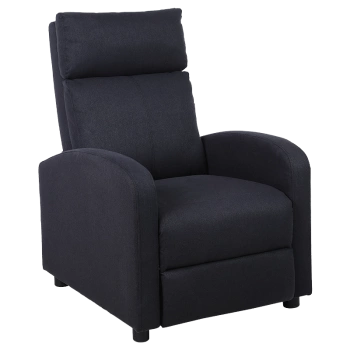 FOTEL ROZKŁADANY WYPOCZYNKOWY DO SPANIA TAPICEROWANY JAVA CZARNY