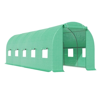 TUNEL OGRODOWY FOLIOWY SZKLARNIA 18m2 TF07G 6x3m ZIELONY SOLIDNY PODWÓJNE DRZWI